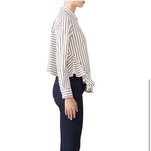 NWT DREW $216 Dillone Button Down Striped Shirt Longsleeve Oversized Fitted XS